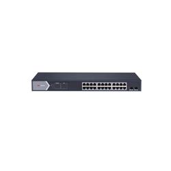 Switch Gigabit PoE+, No Administrable, 24 Puertos 10/100/1000 Mbps PoE+, 2 Puertos SFP Uplink, 225 W