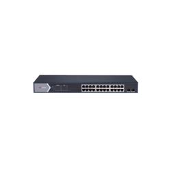 Switch Gigabit PoE+, Administrable, 24 Puertos 1000 Mbps PoE+, 2 Puertos SFP, PoE Extendido 250 Metr