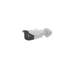 Cámara bullet IP Dual (Térmica/Óptica) IP67, Detección de Temperatura, Sirena y Luz Intermitente Int